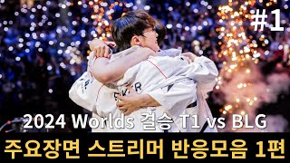 2024 롤드컵 결승 T1 vs BLG 주요장면 스트리머 반응모음 1편ㅣ2024 Worlds Final [upl. by Enenstein132]