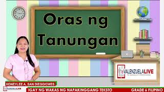 GRADE 6 FILIPINO Q2 NAGAGAMIT ANG DATING KAALAMAN SA PAGBIBIGAY NG WAKAS NG NAPAKINGGANG TEKSTO [upl. by Wald]