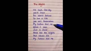 The Nights  Avicii  Lyrics avicii lyrics shorts [upl. by Nata]