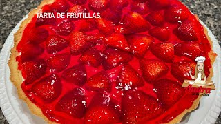 TARTA DE FRUTILLAS CON CREMA Y GELATINA STRAWBERRY TART WITH GELATIN [upl. by Tybalt605]