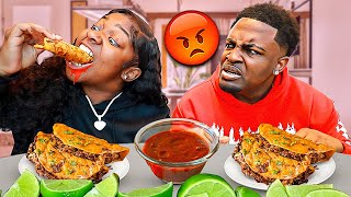 SMACKING TOO MUCH PRANK ON BOYFRIEND HILARIOUS REACTION 😂  BIRRIA TACO MUKBANG 먹방 [upl. by Egan]