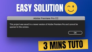 This project was saved in a newer version of adobe premiere pro SOLVED [upl. by Deb]