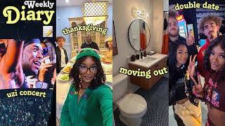 WEEKLY DIARY IM MOVING OUT  GOING ON A DOUBLE DATE  UZI CONCERT  THANKSGIVING WITH FAMILY [upl. by Richel]