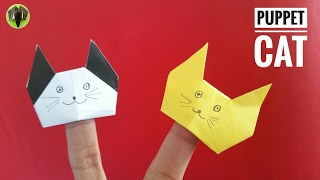 Finger Puppet Cat  DIY Origami Tutorial by Paper Folds  747 [upl. by Ayatnohs]