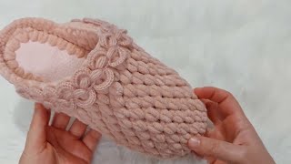 kadife terlik yapımı crochet slippers [upl. by Letnohs]