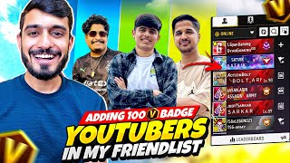 Add 100 V Badge Youtuber😲 To Friendlist Just In 24 Hours🤦‍♂️  Hard Challenge EP 7 [upl. by Obellia]