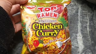 Nissin Top Ramen Chettinad Chicken Curry Saucy Flat Noodles noodles yummy cool nissin apr [upl. by Junina883]