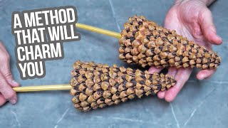 Look what I made with simple pine cones 2 ideas that will not leave you indifferent [upl. by Jamnes]