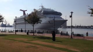 Carnival Glory pulls out of Norfolk [upl. by Leirua]