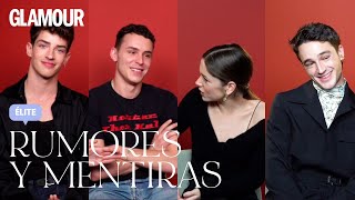 Rumores y mentiras con Arón Piper Georgina Amorós y el resto del cast de ÉLITE  Glamour España [upl. by Kataway520]