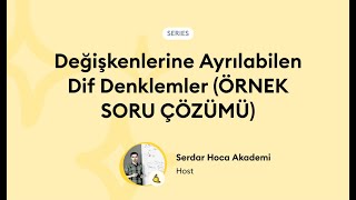 Değişkenlerine Ayrılabilen Diferansiyel Denklemler ÖRNEK SORU ÇÖZÜMÜ1 [upl. by Carri]