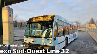 Front Ride View of exo SudOuest Line 32 Towards Chateauguay amp Angrignon [upl. by Grae]