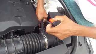 Changing Engine Air Filter on a 2011 Cadillac CTS Coupe for hearing impaired [upl. by Lasky]