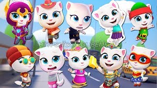 Talking Tom Gold Run 3D Fun Game  2X Fast All Angela 2019 [upl. by Olocin]