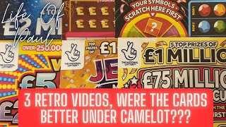 Old School scratch cards 3 retro videos so that you can relive the good old days of Camelot [upl. by Janean]