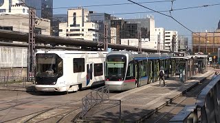 Nouvelle ligne D à la gare de Grenoble  Tramways lignes A B et D Août 2024 [upl. by Nakah]