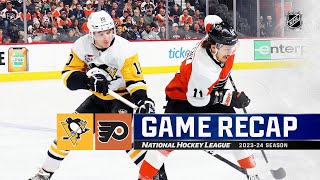 Penguins  Flyers 124  NHL Highlights 2023 [upl. by Lrak]