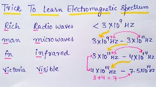 Trick to learn Electromagnetic Spectrum range  Electromagnetic waves  JEE  NEET [upl. by Coulson]