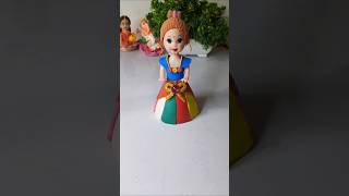 Colourful rainbow 🌈 doll dress 👗 making with clay art 💞 beautiful Barbie girl 😍 [upl. by Eveleen]