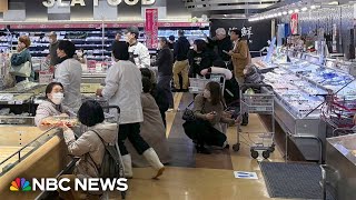 Videos show moments earthquakes struck Japan on New Years Day [upl. by Aritak953]