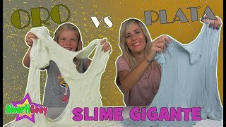 1 Gallon of GOLD Slime vs 1 Gallon of SILVER Slime  Metallic Slime Gigante  DivertiGuay [upl. by Manwell]