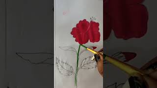 Beautiful Hibiscus drawing  viral short video [upl. by Silliw]