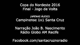 Áudio Campinense 1x1 Santa Cruz  Nar João B Nascimento Rádio Globo AM Recife  Copa NE 2016 [upl. by Manson978]