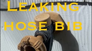 How to fix a leaking hose bib aka outdoor faucet [upl. by Eduj502]