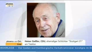 28112011  Heiner Geißler Tagesgespräch zu quotStuttgart 21quot [upl. by Poppo]