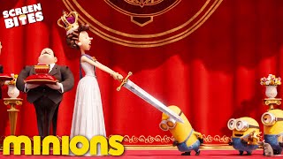 Minion Kevin Gets Knighted  Minions 2015  Screen Bites [upl. by Orecic180]