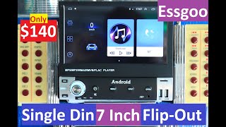 Essgoo 140 Flip Out 7 inch Android Car Head Unit  Single Din Radio [upl. by Darken]