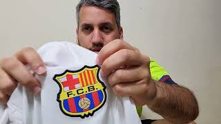 Unboxing the FC Barcelona 202324 Away Jersey – Pure Class [upl. by Mettah265]