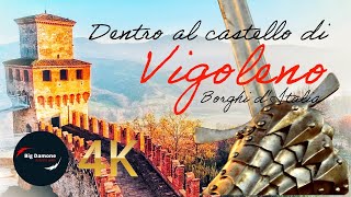 Dentro al CASTELLO del borgo medievale di VIGOLENOColli piacentini 4K video [upl. by Ahsyla]