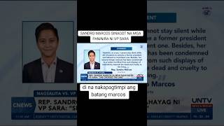 SANDRO MARCOS SUMAGOT NA LABAN KAY VP SARA UKOL SA KANYANG MGA SINABI politics sandromarcos [upl. by Benedict]