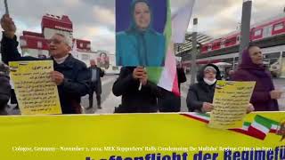 Cologne November 2 2024 MEK Supporters’ Rally Condemning the Mullahs’ Regime Crimes in Iran [upl. by Naut836]