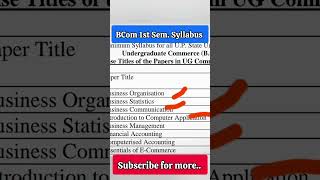 BCom 1st semester syllabus  NEP 2020  MGKVP [upl. by Fish]