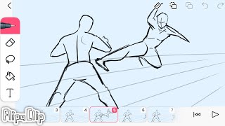 How to Animate Fight scene in Flipaclip fight [upl. by Stinky]