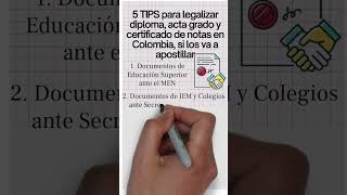 5 tips legalizar documentos educación en colombia apostille diploma shorts short estudio [upl. by Danaher]