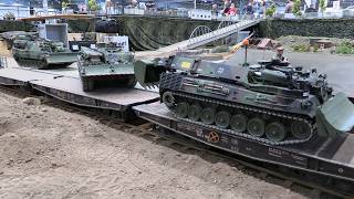 rc tanks and trucks  rail loading amp unloading  scale 116 rc tank bundeswehr military [upl. by Sharos]