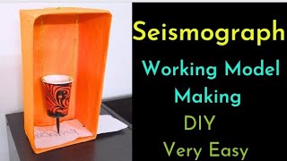 How to Make Seismograph  Working Model  Earthquake Measurement  DIY  School Project [upl. by Sapphera18]