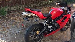 Triumph Daytona 675 startup amp sound [upl. by Roer]