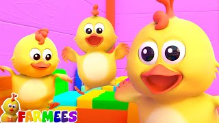 Five Little Chicks Jumping On The Bed Nursery Rhymes And Kids Songs by Farmees [upl. by Namaj]