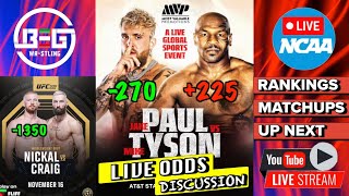 JAKE PAUL vs MIKE TYSON LIVE ODDS Discussion  Gable Steveson RETURNS amp more LIVE on BEG Wrestling [upl. by Eiramrefinnej]