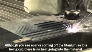 Flow Waterjet Cutting Titanium US Flag [upl. by Nesyrb644]