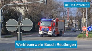 Einsatzfahrt ULF Werkfeuerwehr Bosch Reutlingen mit Pressluft [upl. by Nilecoj960]