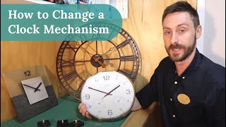 How to Change a Clock Mechanism  DIY Clock Movement Guide  Clock Shop [upl. by Wileen]