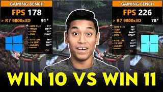 Windows 10 vs Windows 11 For Gaming Ft AMD Ryzen 7 9800X3D [upl. by Grissel]