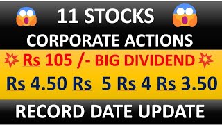 💥 Rs 105 big dividend alert 😱 11 corporate actions 😱 record date update [upl. by Htyderem48]