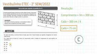 MANGAROTOS  ETEC 2°Semestre 2022 QUESTÃO 31 [upl. by Naesal27]