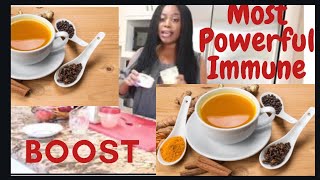 HOW TO MAKE SUPER IMMUNE BOOST DRINK WITH TUMERIC GARLIC GINGER LEMON amp HONEY [upl. by Yeldoow192]